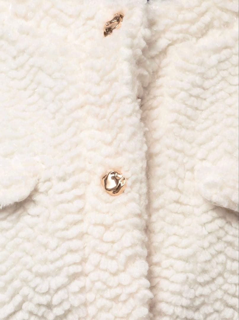 dazzlin ダズリンボアフレンチブルゾン オフホワイト