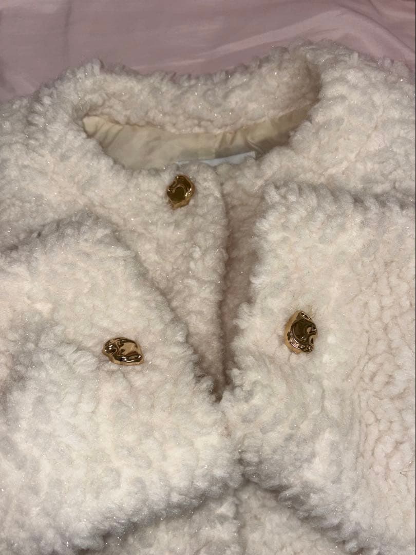 dazzlin ダズリンボアフレンチブルゾン オフホワイト