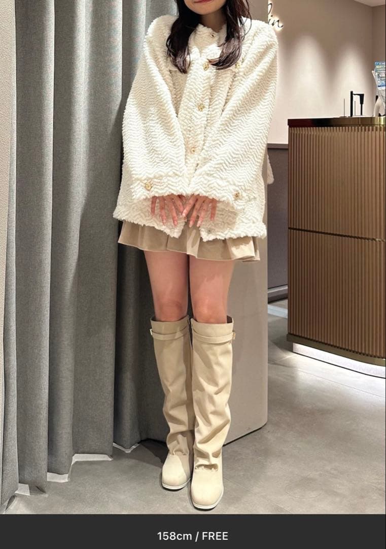 dazzlin ダズリンボアフレンチブルゾン オフホワイト