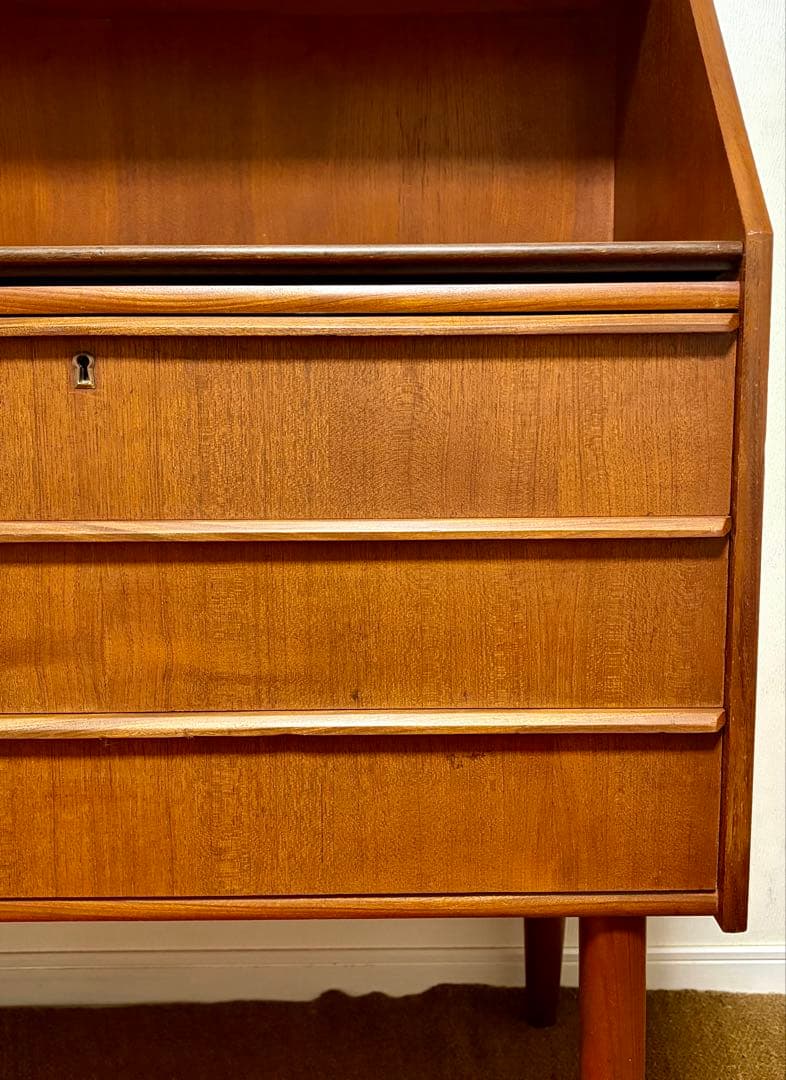 北欧家具ミラー付きライティングビューロ　デンマーク　チーク