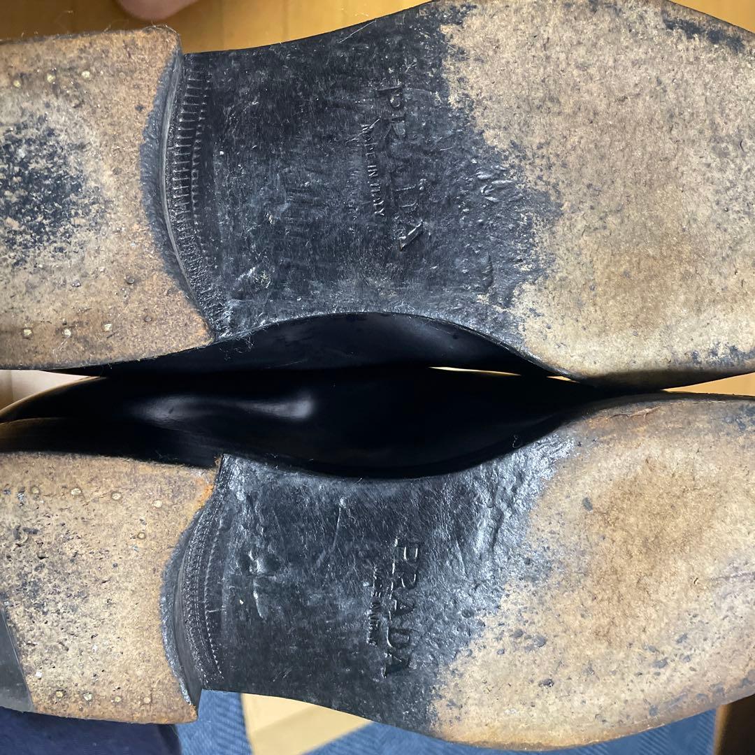 プラダ黒いドレスシューズ スクエアトゥ