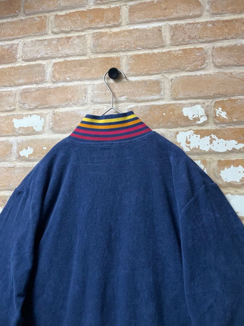 00s NIKE ナイキ　トラックジャケット　パイル地　y2k ネイビー　刺繍