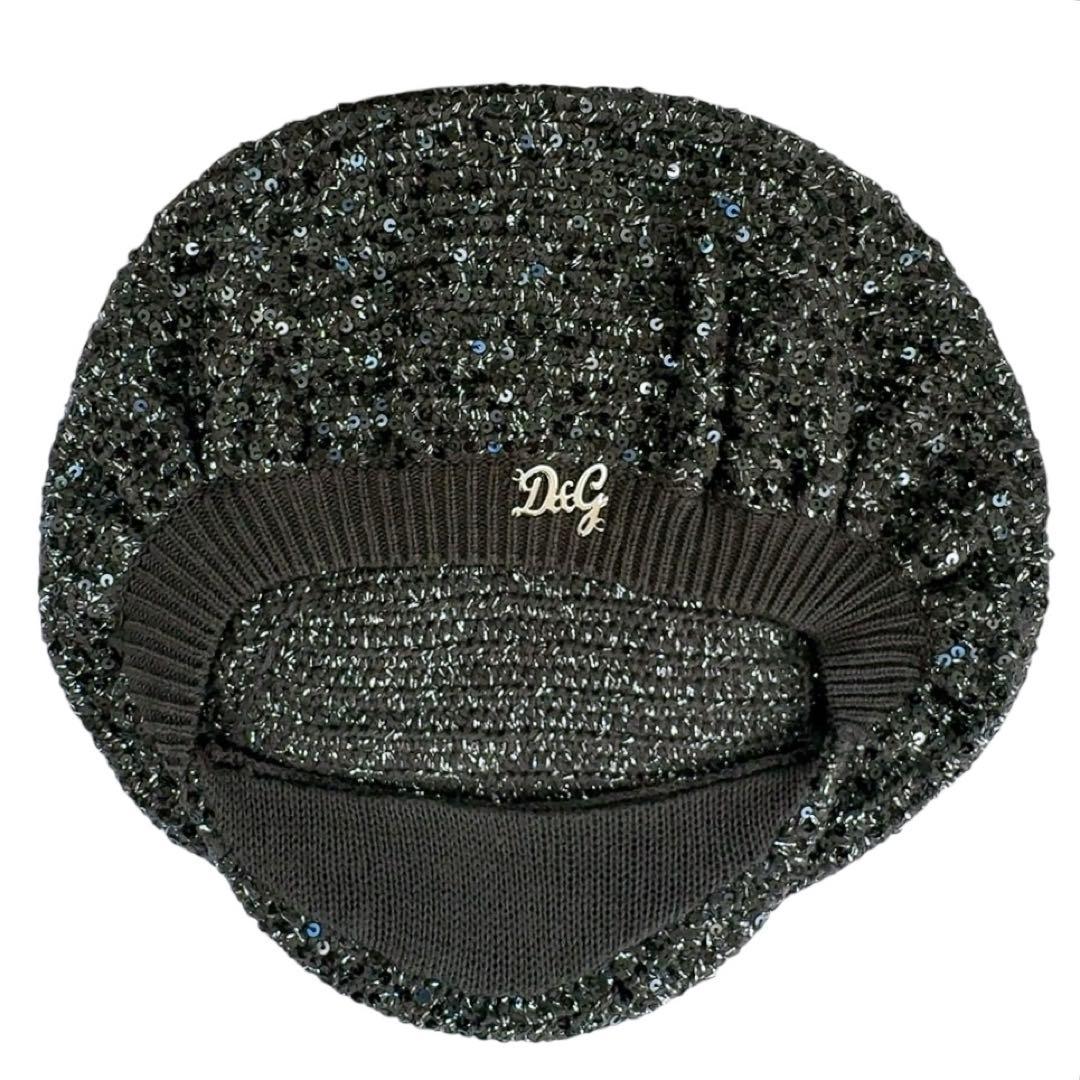 【極美品】D&G ドルチェ＆ガッバーナ キャスケット S グレイ系 スパンコール