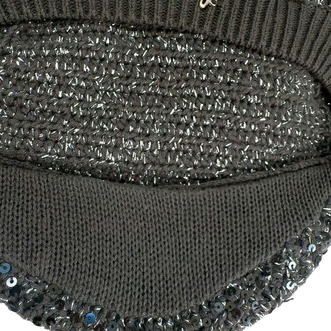 【極美品】D&G ドルチェ＆ガッバーナ キャスケット S グレイ系 スパンコール