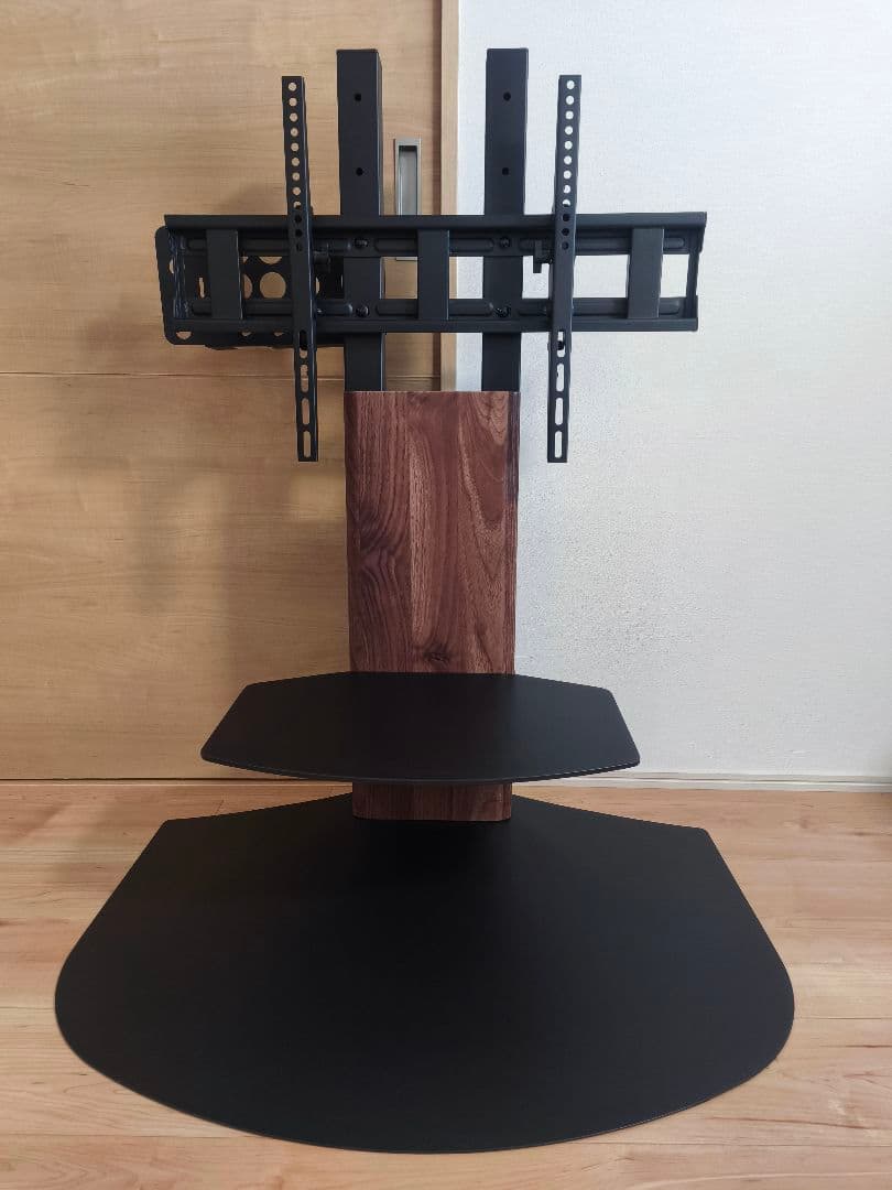 壁寄せテレビスタンド・WS-BL840-DB・朝日木材加工(中古品)