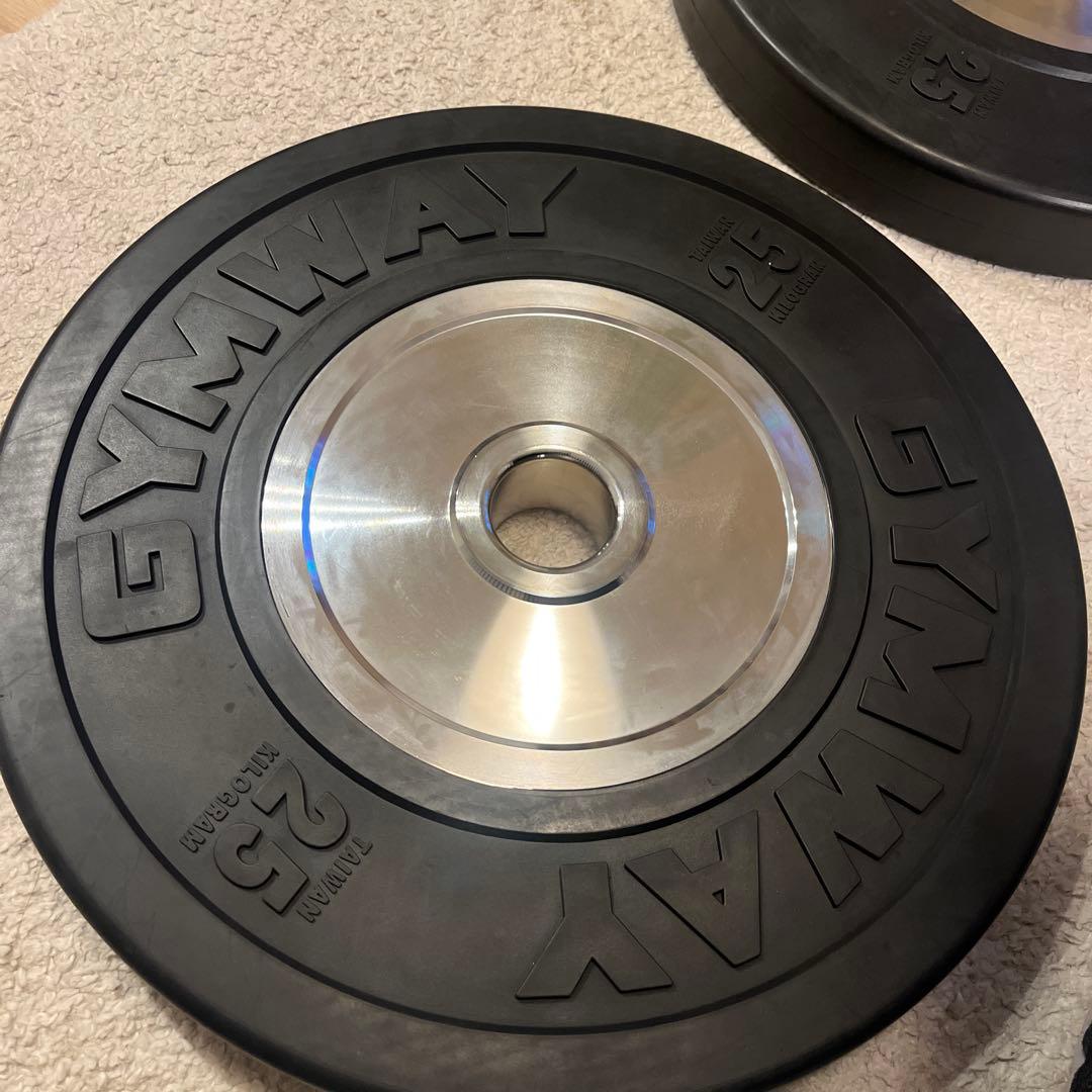 【まえ】GYMWAY 25kg薄型トレーニングバンパープレート①