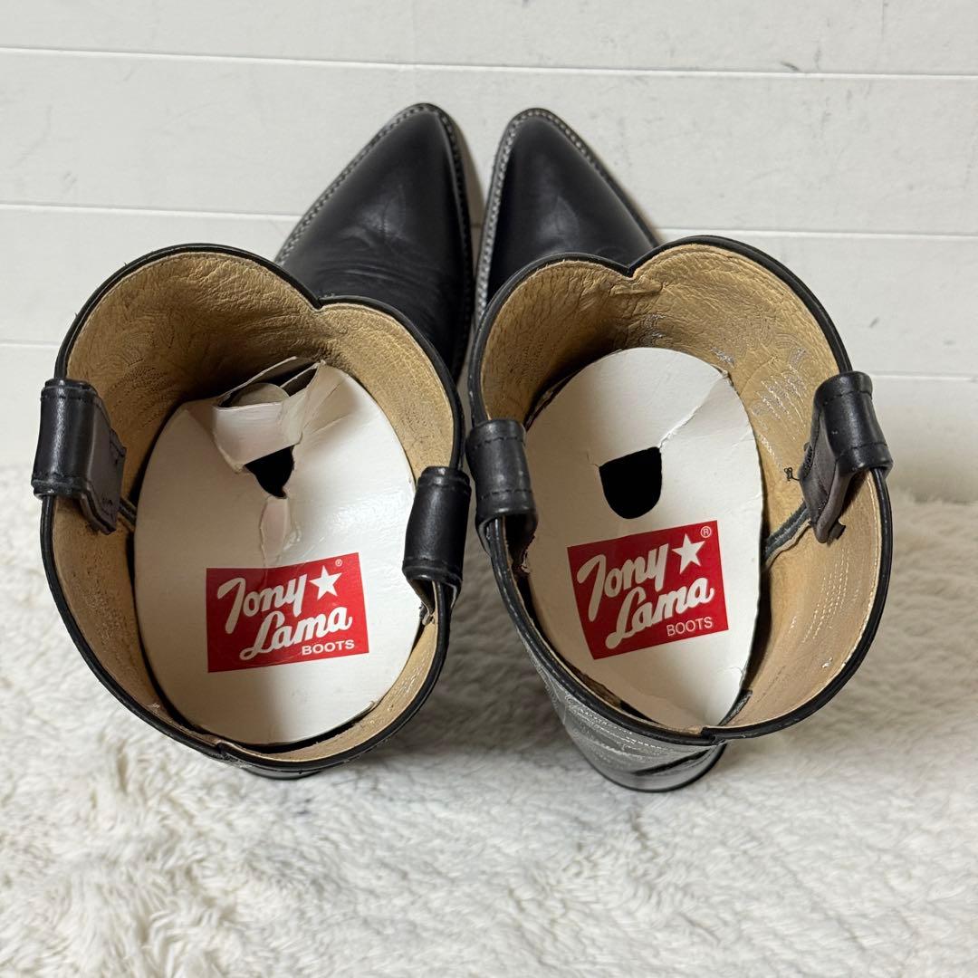 極美品✨トニーラマ　レザー　ブラックスタリオン　ウエスタンブーツ　9 1/2D