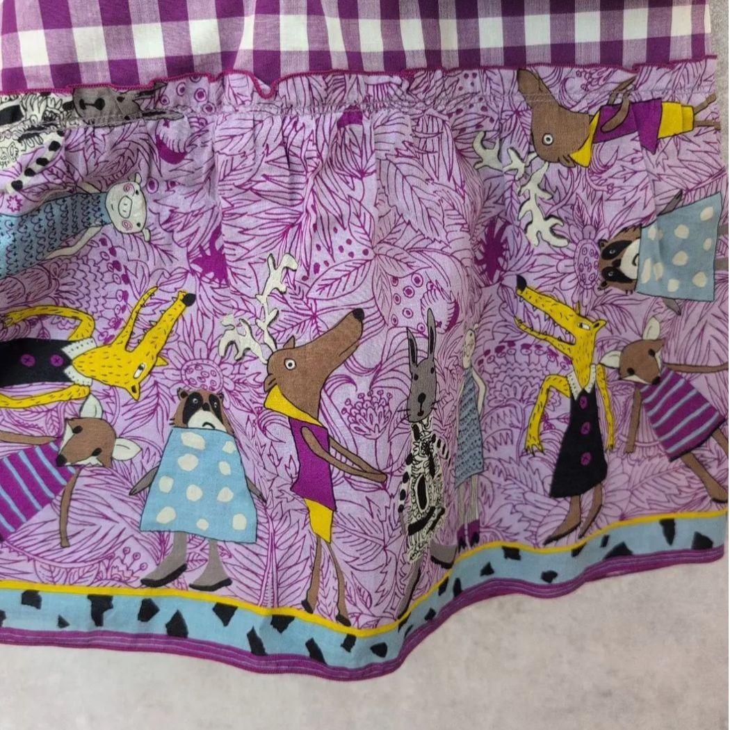 アルベロベロ ワンピース チュニックアニマル柄 パッチワーク 長袖