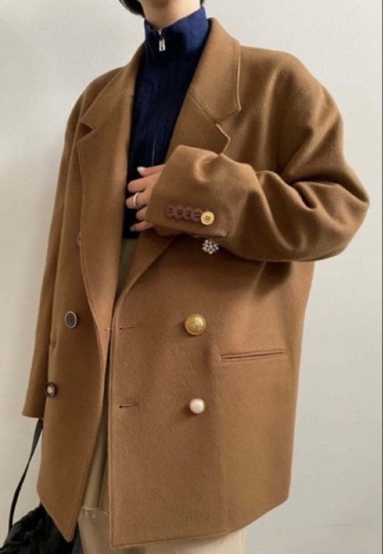 AMERI UND EMBELLISH PAPA JACKET Mサイズブラウン