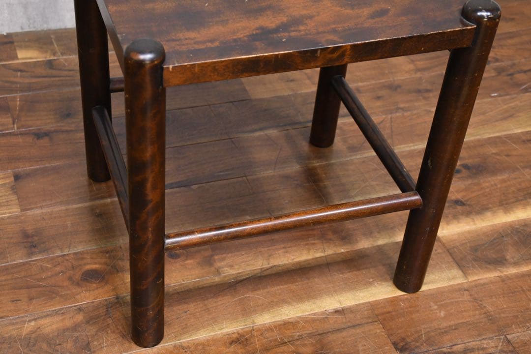 EIK42 北海道民芸家具 #670 スツール カバ/樺 無垢材 板座 腰掛け