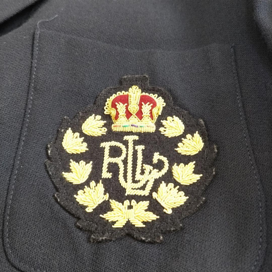 ローレンラルフローレン　紺ブレ　テーラードジャケット　金　ワッペン　大きいサイズ