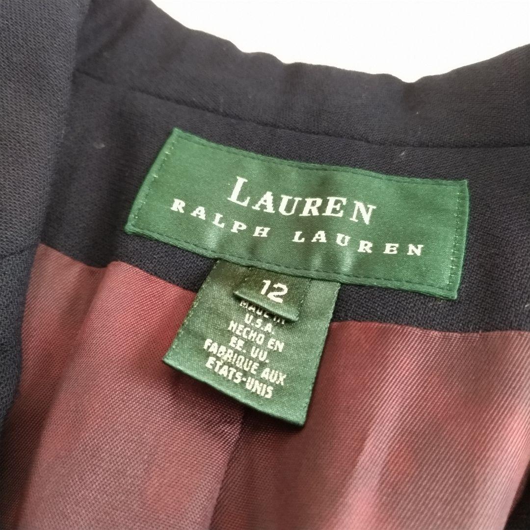 ローレンラルフローレン　紺ブレ　テーラードジャケット　金　ワッペン　大きいサイズ