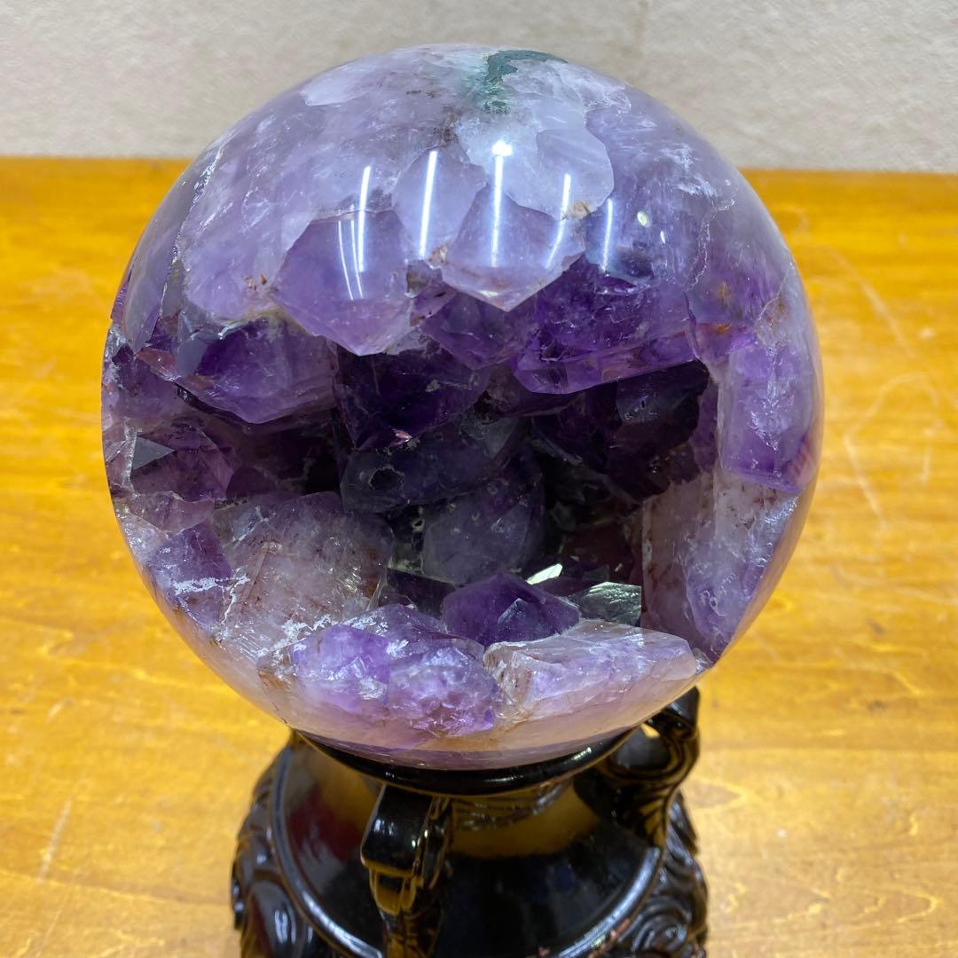 丸*⭐様 アメジスト球 天然石 笑口 直径約14.5cm 3.5kg ブラジル産