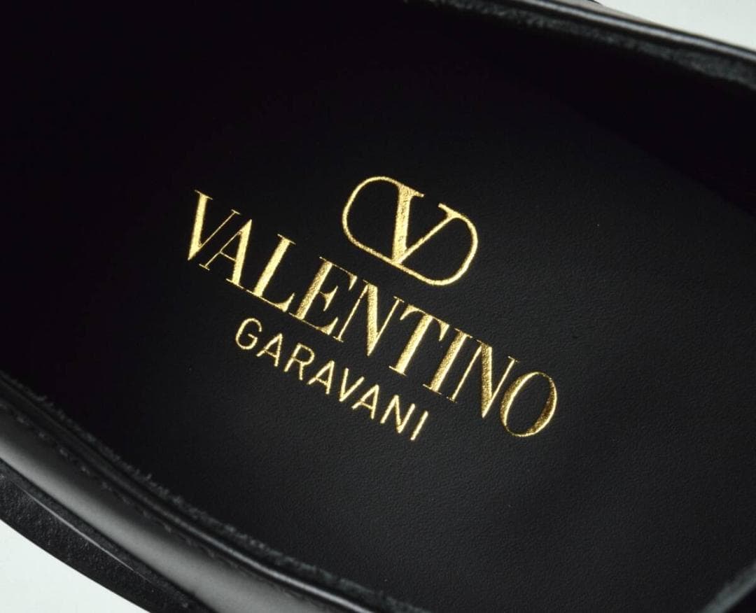 未使用15.6万 VALENTINO ヒールスタッズ ダービーシューズ 42