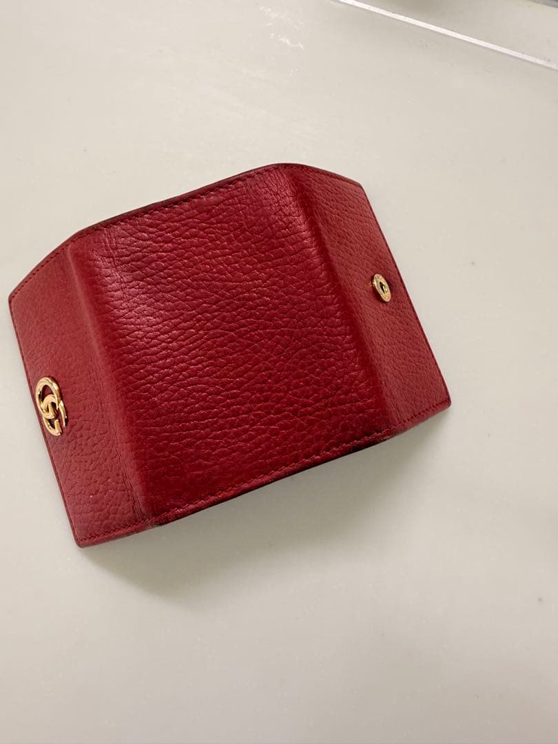 GUCCI バーガンディ レザー キーケース