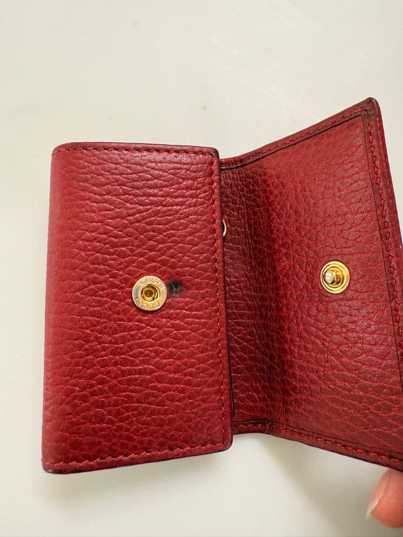 GUCCI バーガンディ レザー キーケース
