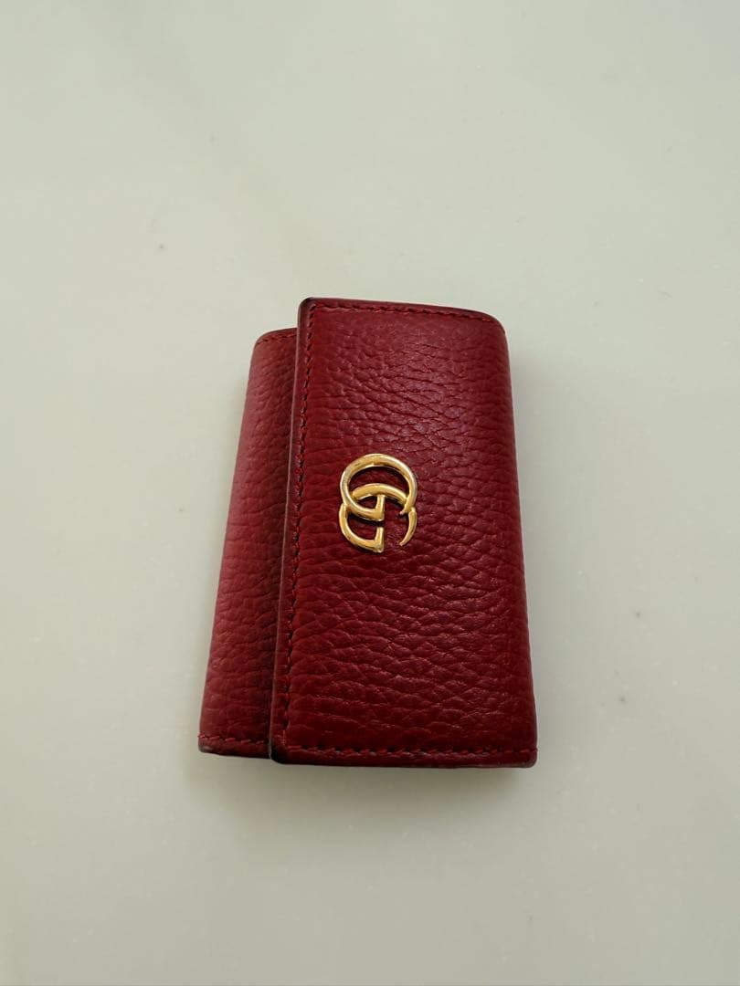 GUCCI バーガンディ レザー キーケース