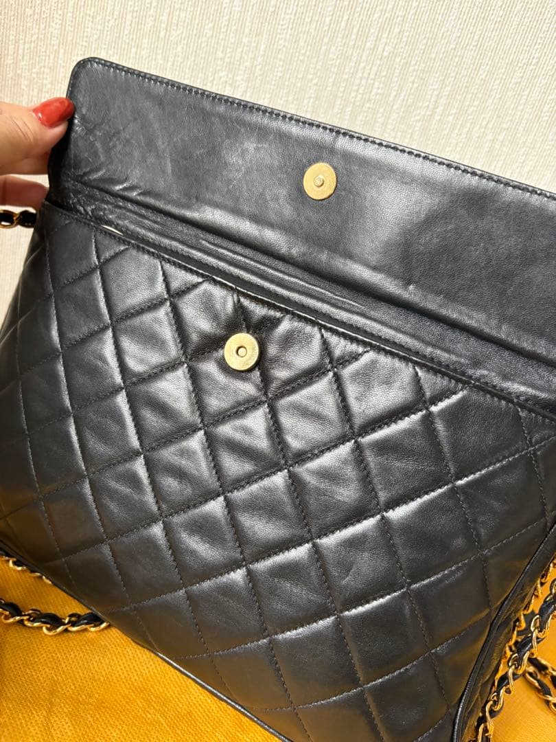ヴィンテージCHANEL ブラック レザー ショルダーバッグ