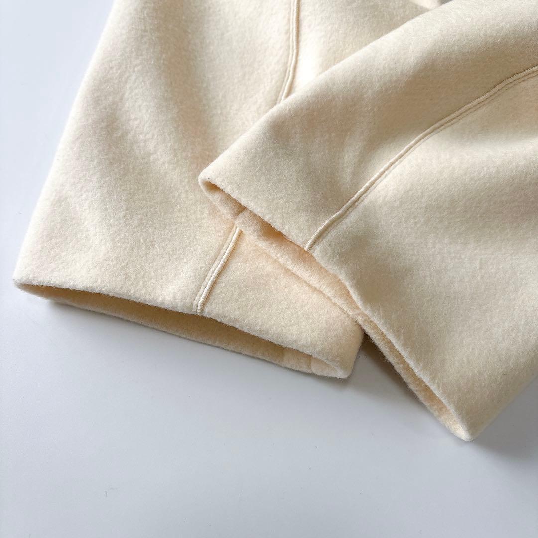 美品⁑セルフォード　ノーカラーショートコート　　アイボリー　36 Aライン　春