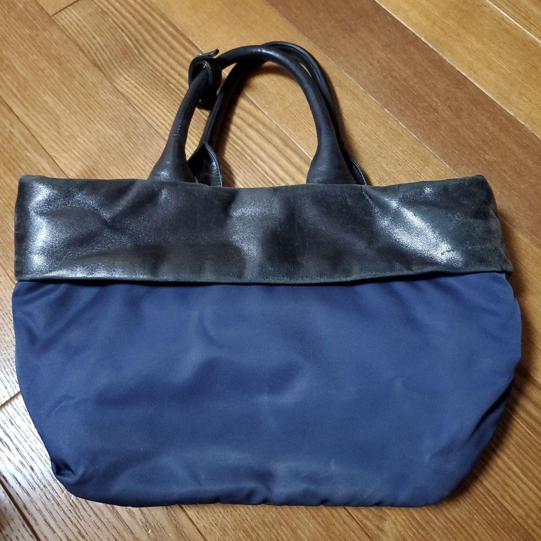 PRADA ネイビー ブラック２ウェイ トートバッグ