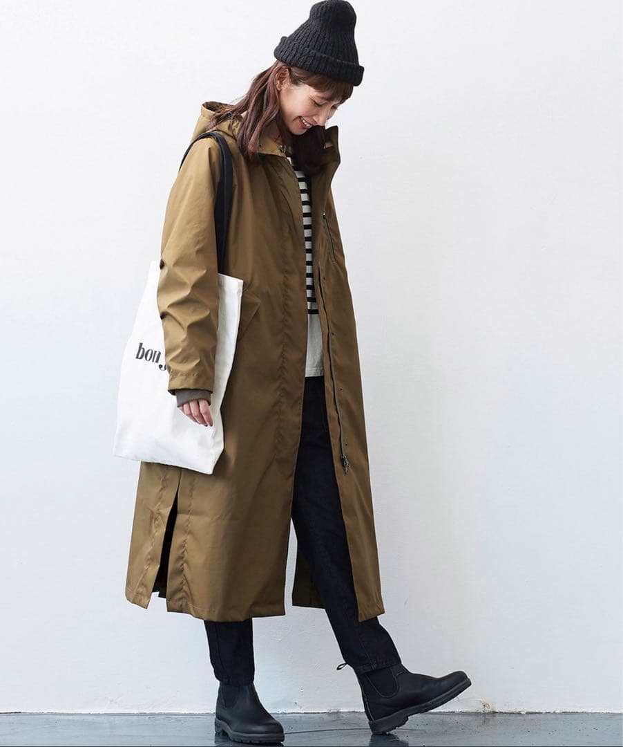 SUNNY CLOUDS 一枚仕立てのシュッとしたフード コート ロングコート