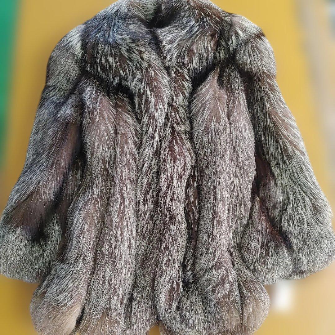 サ*コ様 グレー フォックスファーコート 　11号　早い者勝ち