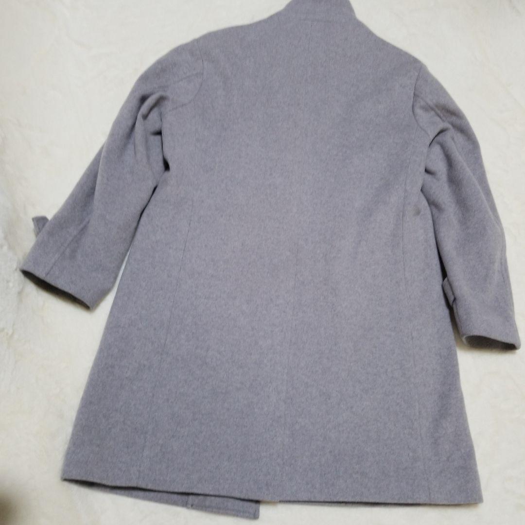 ブラックレーベル　カシミア混　ウールコート　レイズドネック　ブルーグレー　M