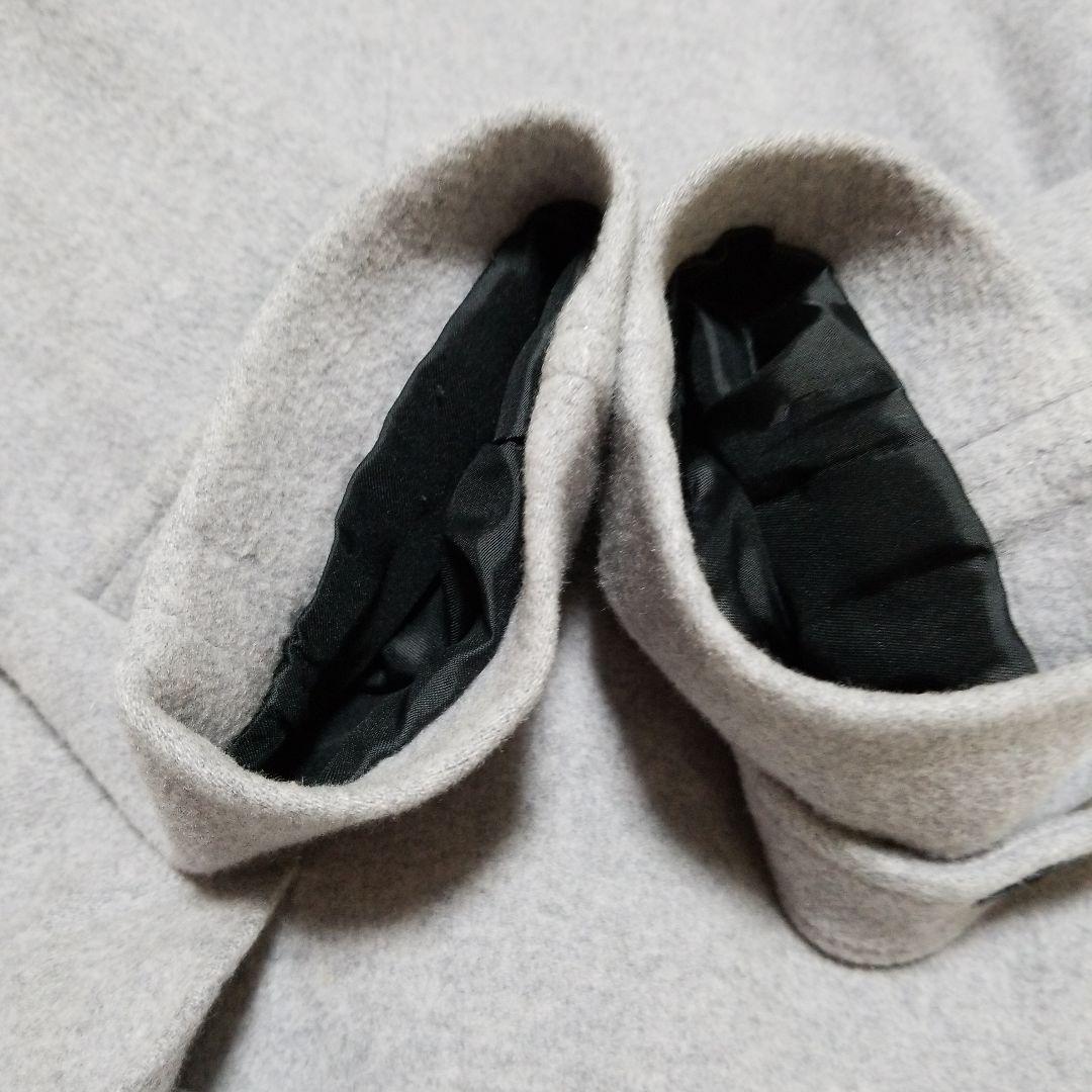 ブラックレーベル　カシミア混　ウールコート　レイズドネック　ブルーグレー　M