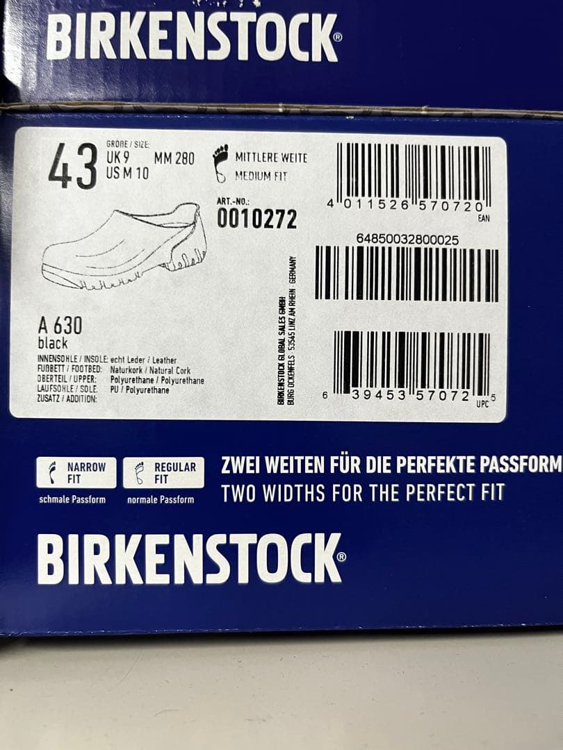 BIRKENSTOCK A630 43レギュラー幅