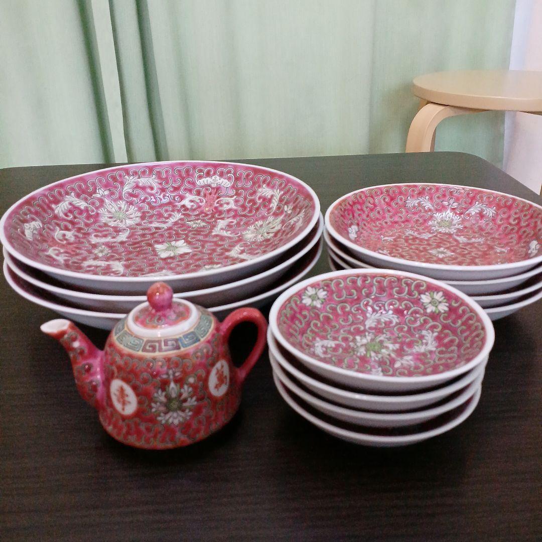 値下げ 景徳鎮 皿 おまけの小さなポット