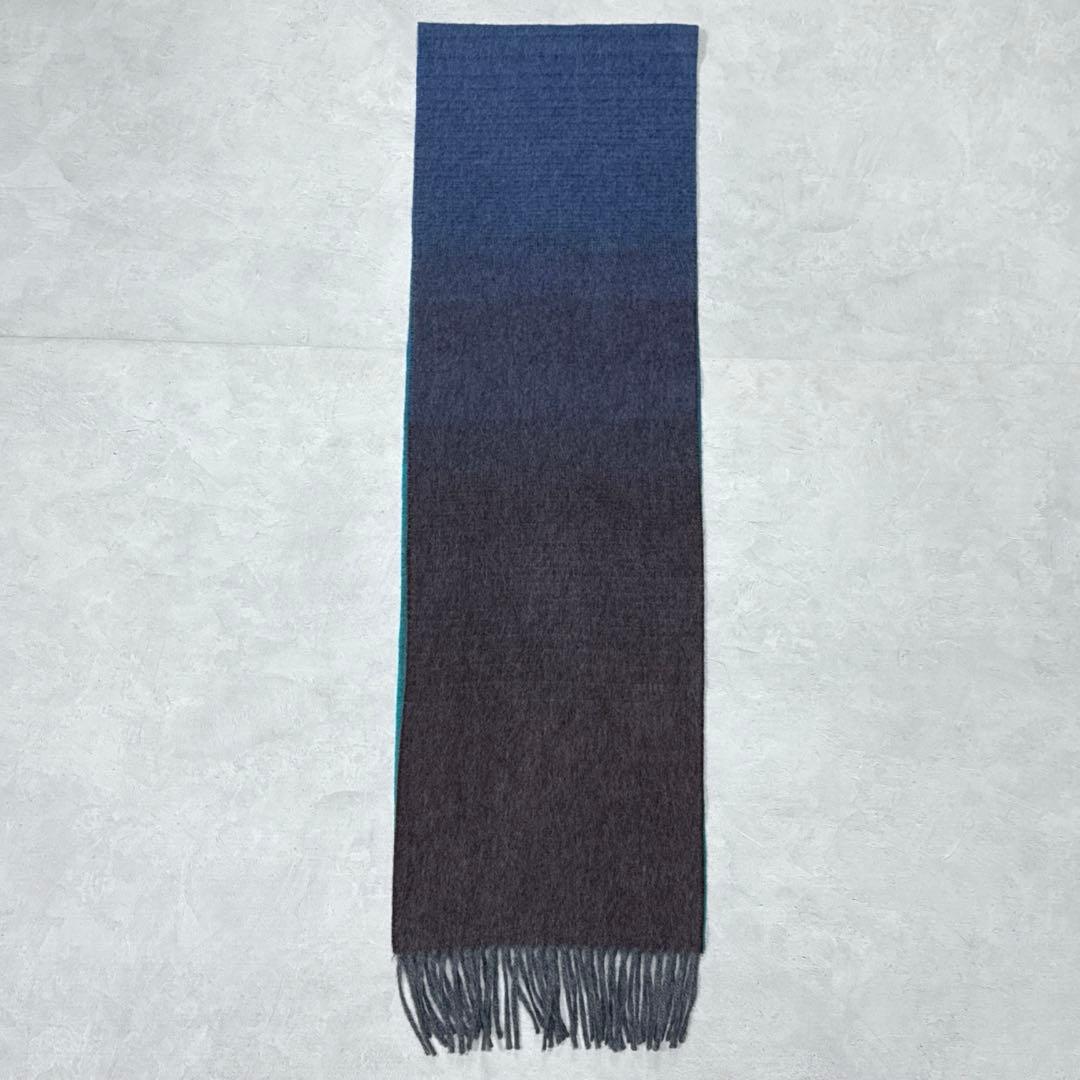 美品 定番 ポールスミス グラデーション カシミヤマフラー イギリス製