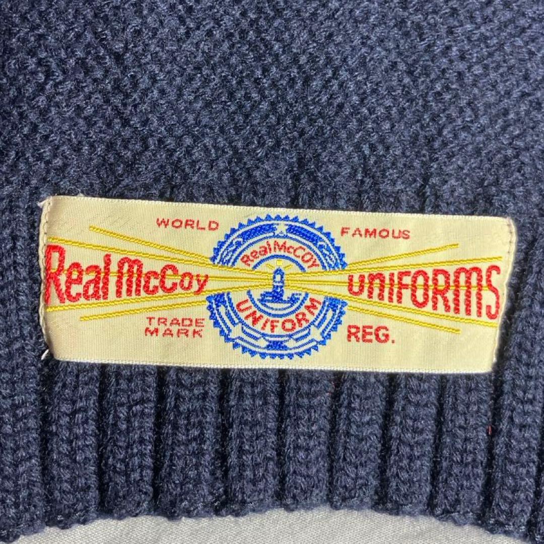 リアルマッコイズ　ウールニットスカーフ　ネイビー　レッドクロス　マフラー