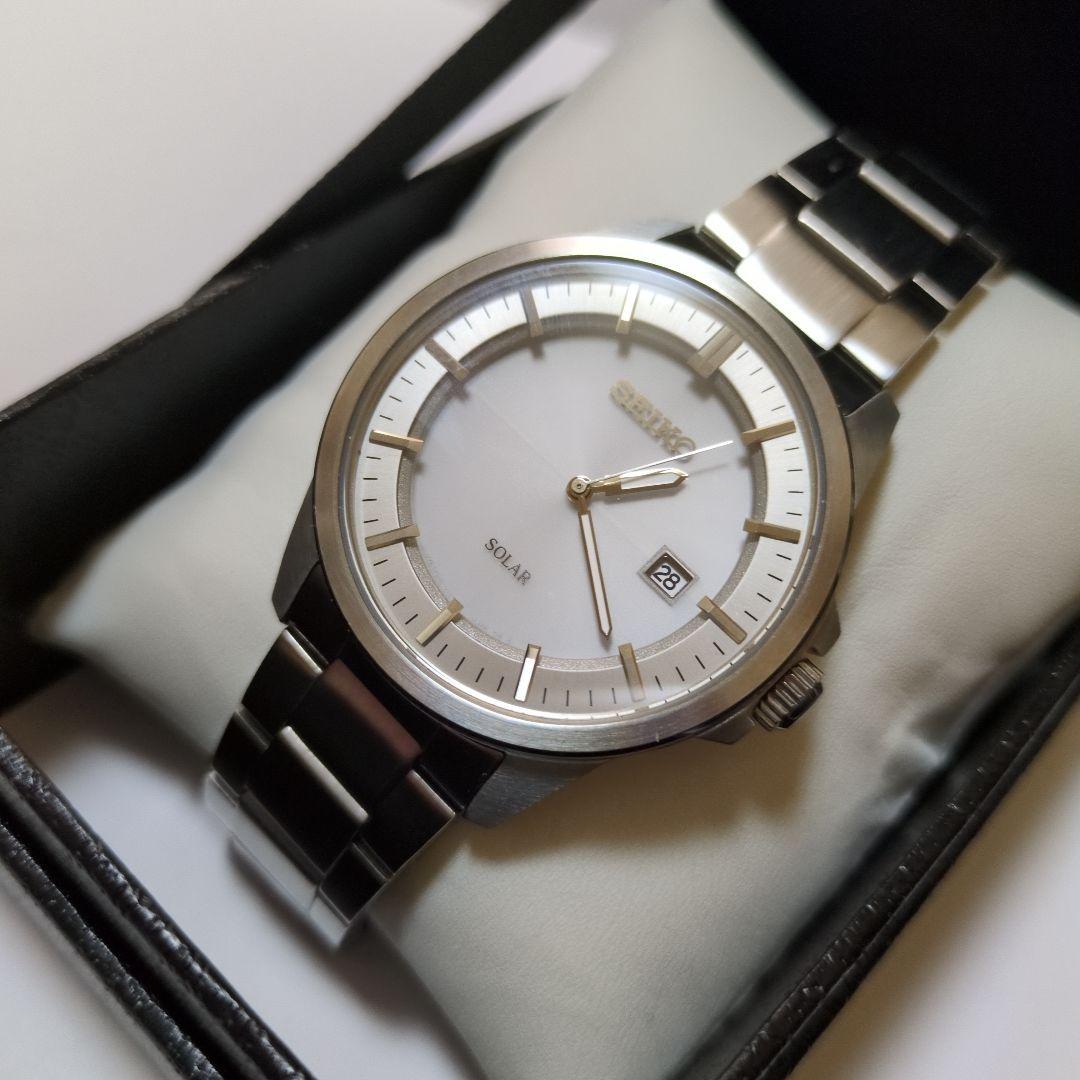 美品 SEIKO V147-0AF0 ソーラー ステンレス