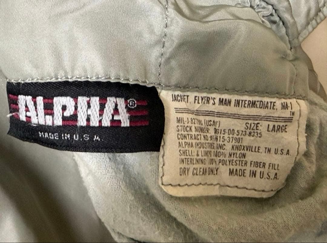 古*o様 80s USA製ALPHA アルファ MA-1 フライトジャケット L