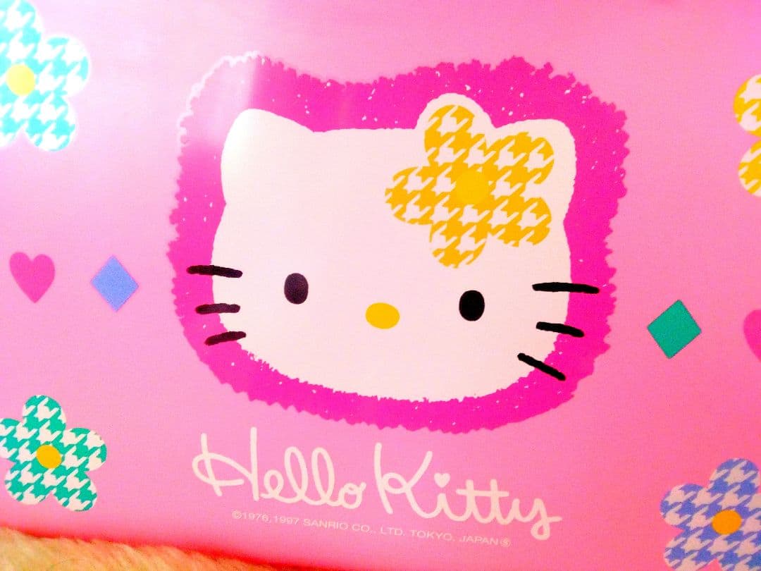 超希少！カオハナキティオープン式BIG収納ケース　BOX　平成レトロ　1997年