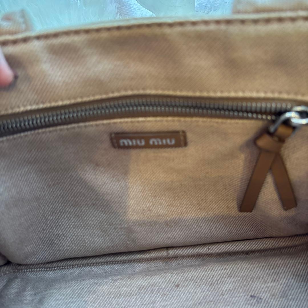 わんわん　miumiu ジャガードロゴデニムトート　カナパ