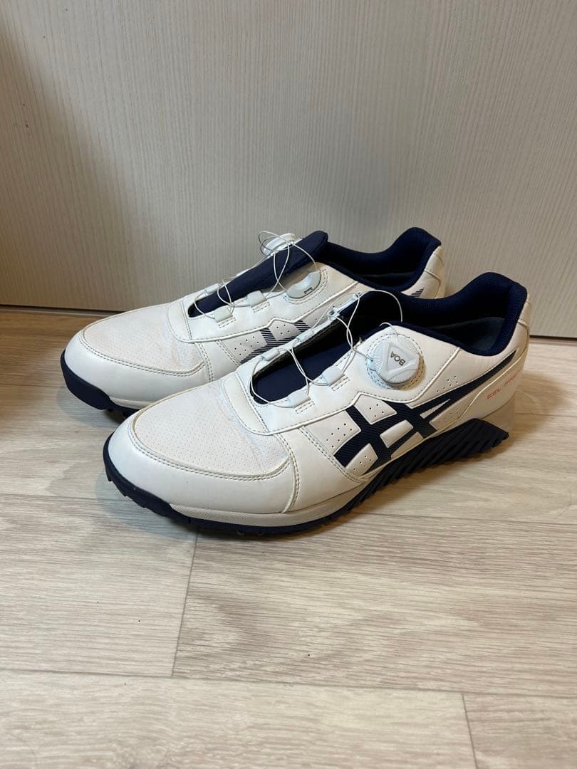 asics ゴルフシューズ ホワイト/ネイビー