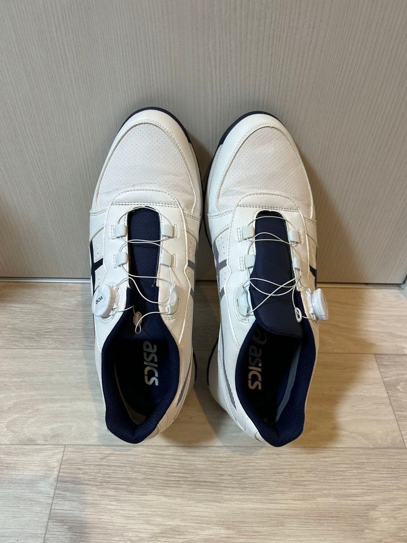 asics ゴルフシューズ ホワイト/ネイビー