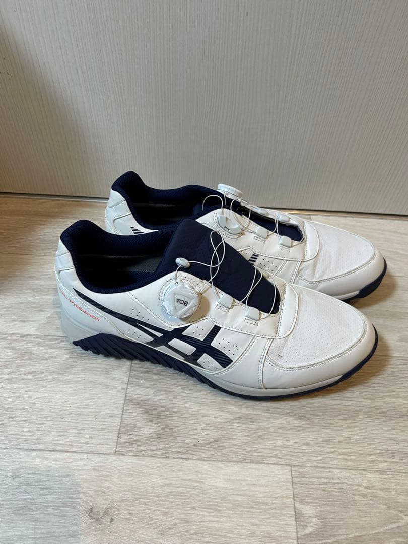asics ゴルフシューズ ホワイト/ネイビー