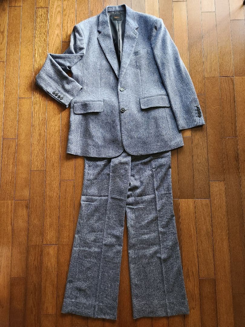 Taiga Igari　ブルー系ツイード調スーツ　サイズS　日本製