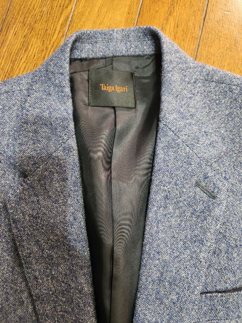 Taiga Igari　ブルー系ツイード調スーツ　サイズS　日本製