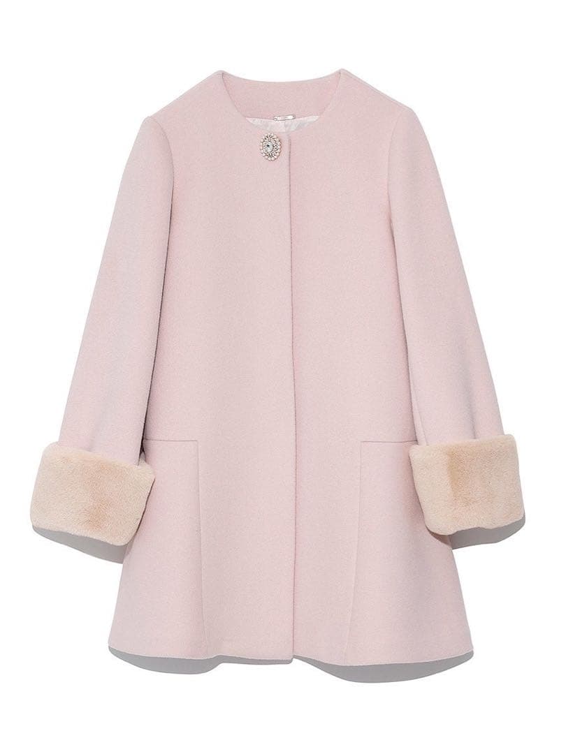 ビジューブローチAラインコート