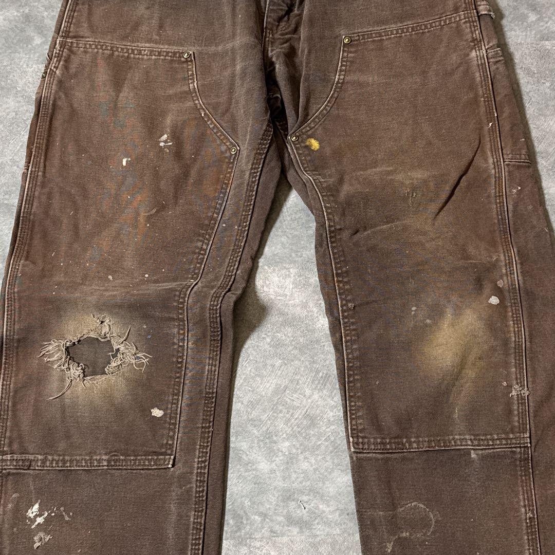 な*ぎ様 カーハート B136 ダブルニー ペインターパンツ ボロ 34×34