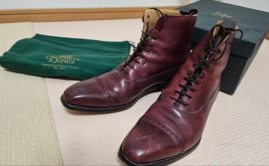 CROCKET&JONES BALMORAL2 バーガンディ 7.5E ブーツ