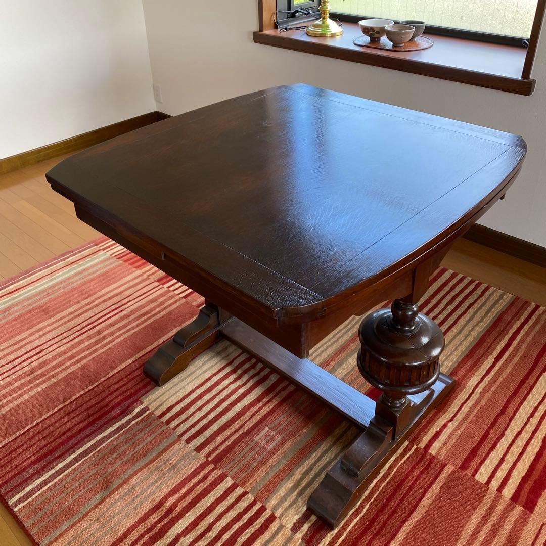 英国アンティーク　伸長式　ドローリーフテーブル　イギリス製　ダイニングテーブル