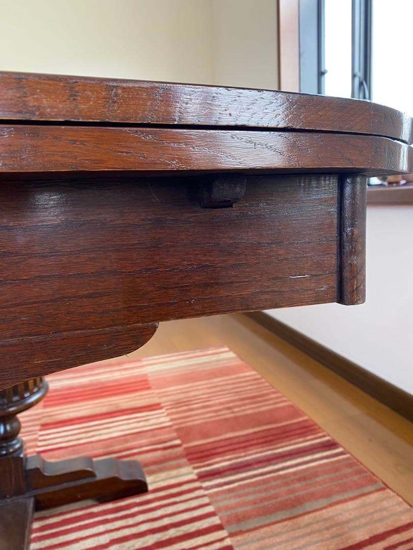 英国アンティーク　伸長式　ドローリーフテーブル　イギリス製　ダイニングテーブル