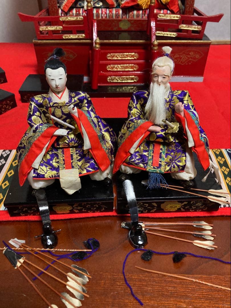 まこちゃん‼️希少❶【木製雛御殿】②【芥子雛】親王・内親王・十三人小ぶり