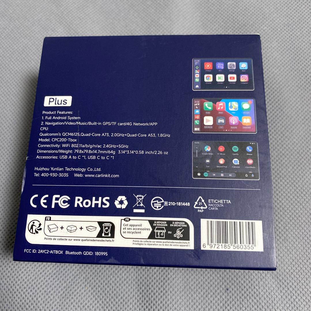 CarlinKit TBox Plus 8+128GB ワイヤレスCarPlay