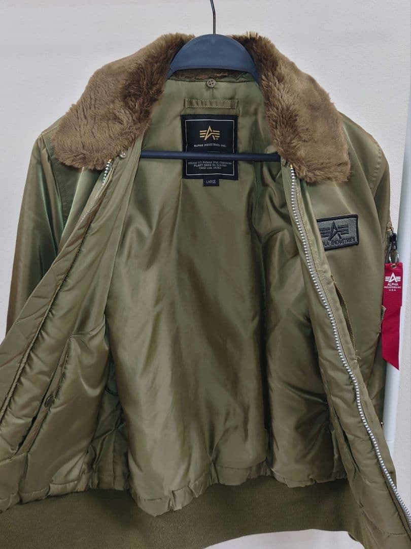 ALPHA INDUSTRIES B-15襟ボア フライトジャケット Lサイズ