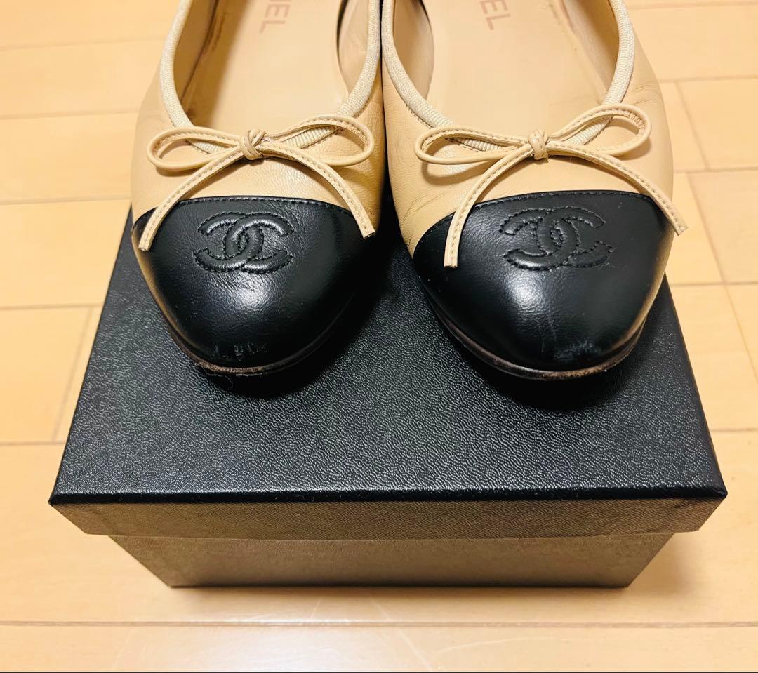 CHANEL バレリーナ バイカラー　37.5